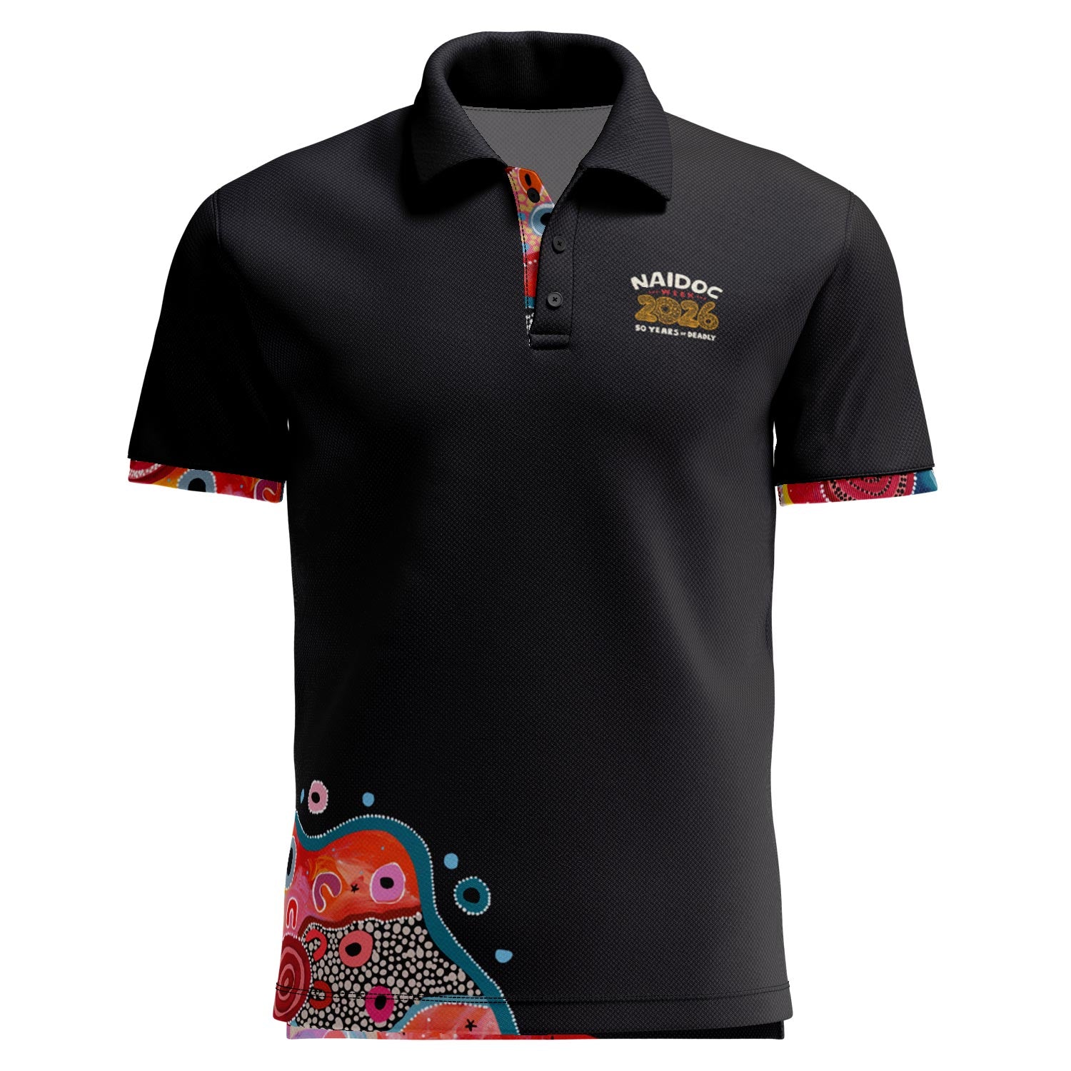 Fire, Water and Country (Accent) Standard Polo Shirt - NAIDOC 2026