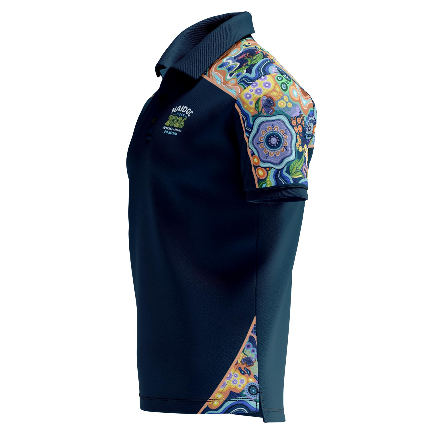 One Spirit, 50 Years (Fusion) Cotton Polo Shirt - NAIDOC 2026