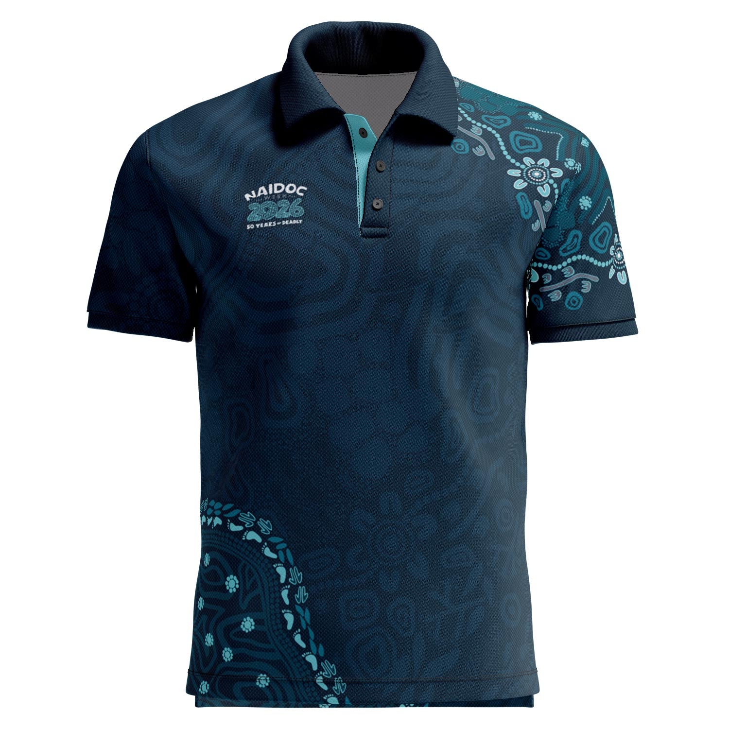 Thriving On Country (Accent Ocean) Standard Polo Shirt - NAIDOC 2026