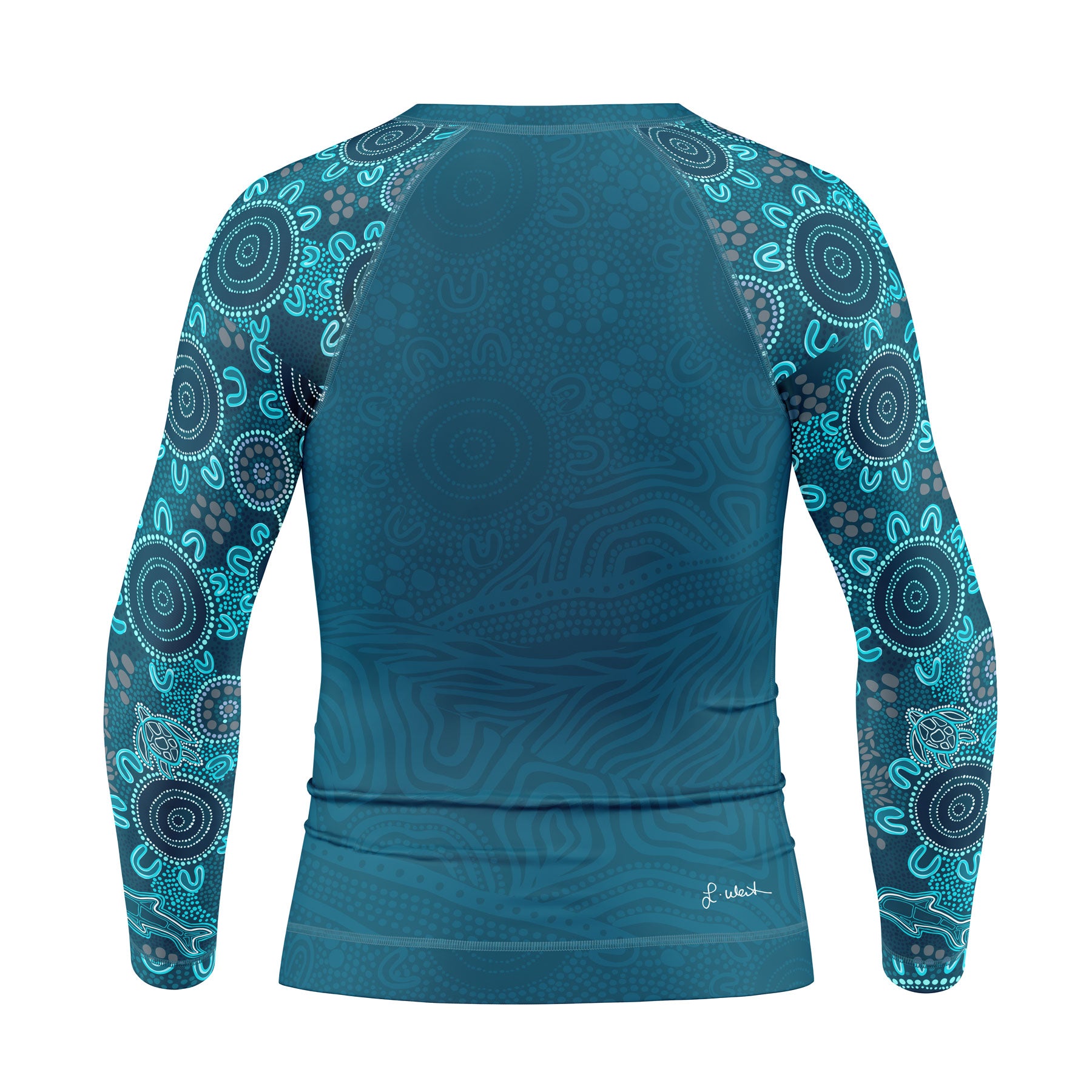 Kid's Long Sleeve Rash Vest, Eternal (Ocean)