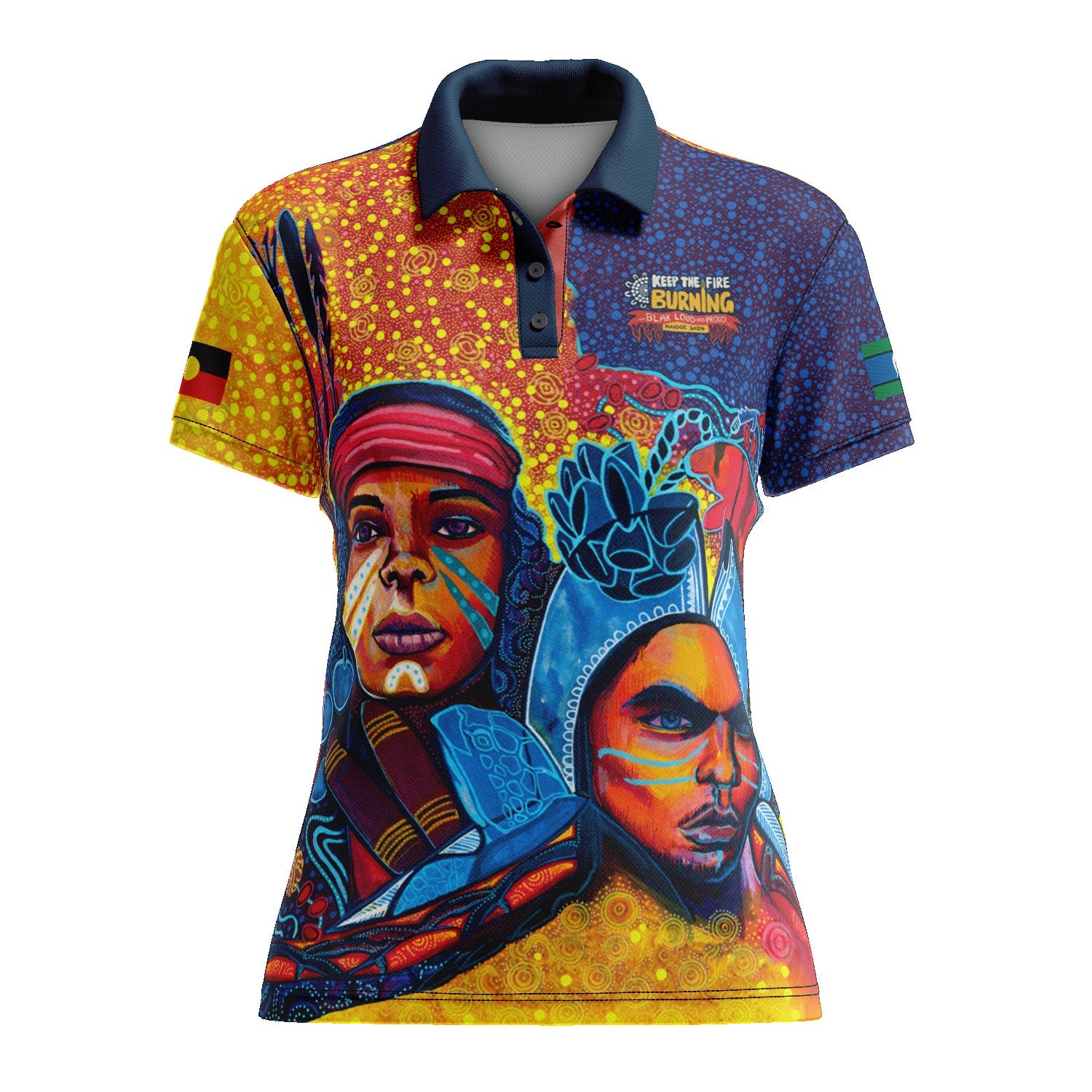 Fitted Polo, Embers - NAIDOC 2024