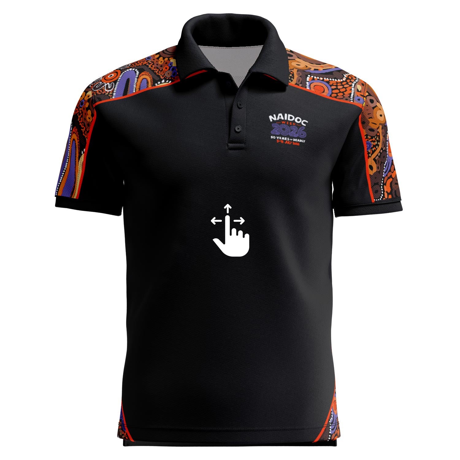Connections To Country (Fusion) Cotton Polo Shirt - NAIDOC 2026