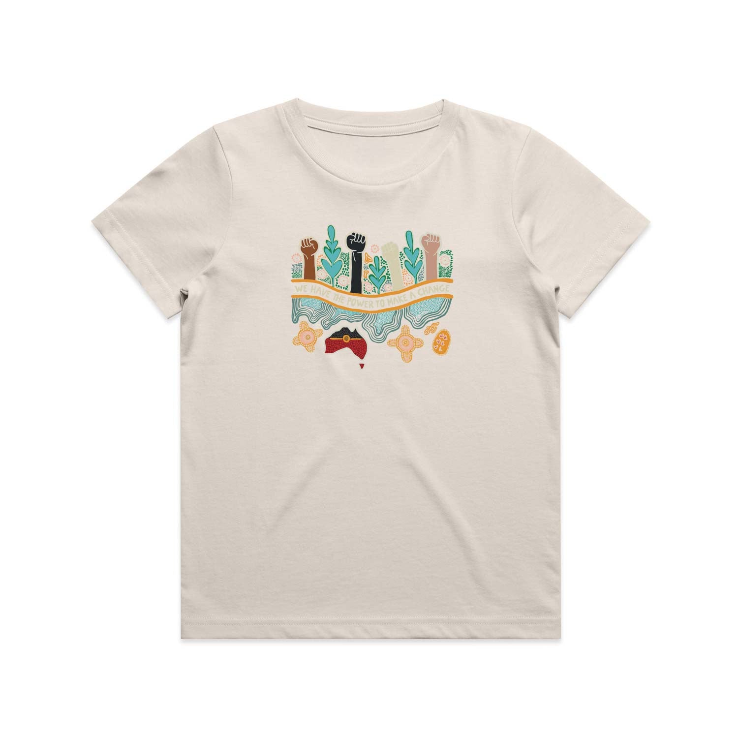 SALE - Power Of People Kids Cotton T-shirt | sand