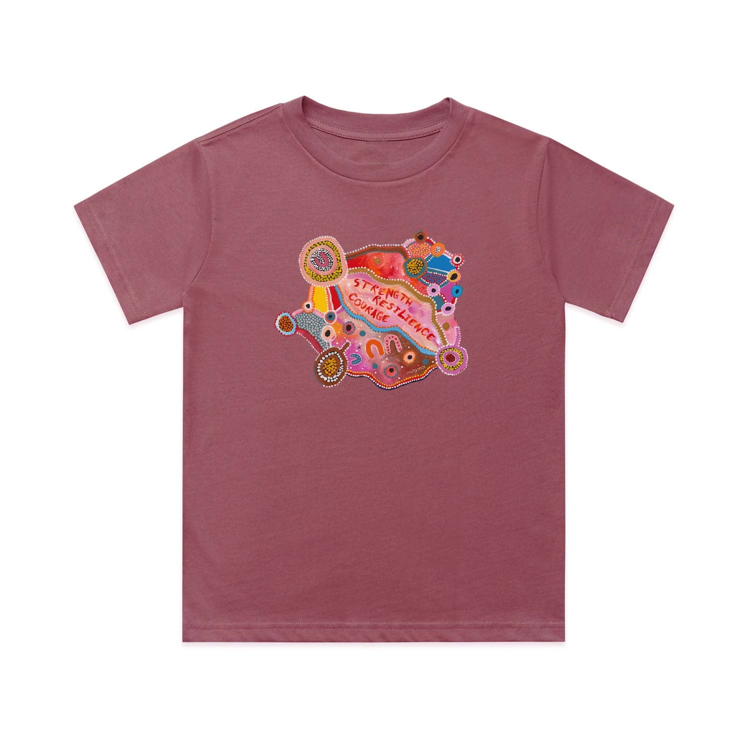 SALE - Strength Through Language Kids Cotton T-shirt | washed plum