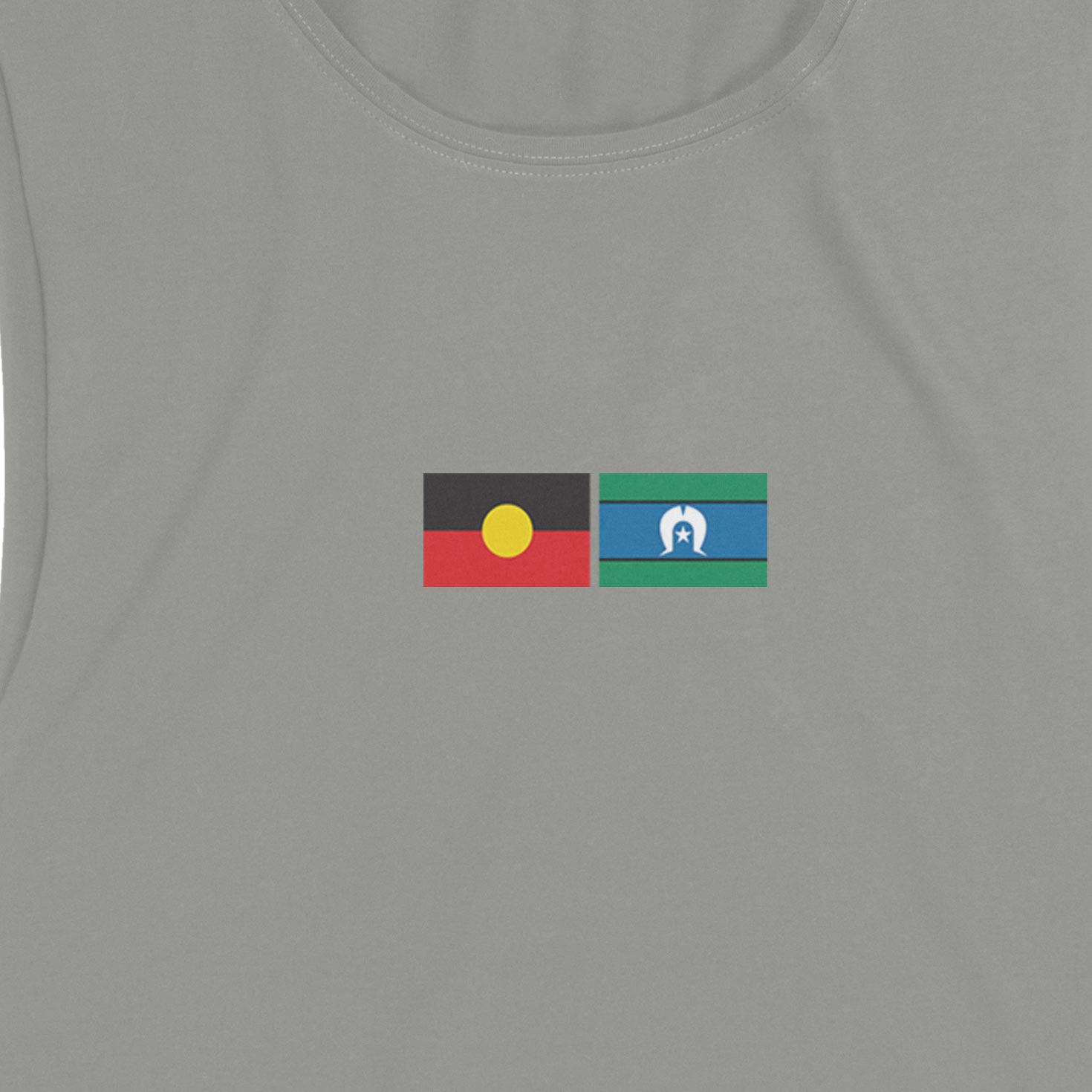 SALE - Women's Tank top, Aboriginal+TSI Flag (sage)