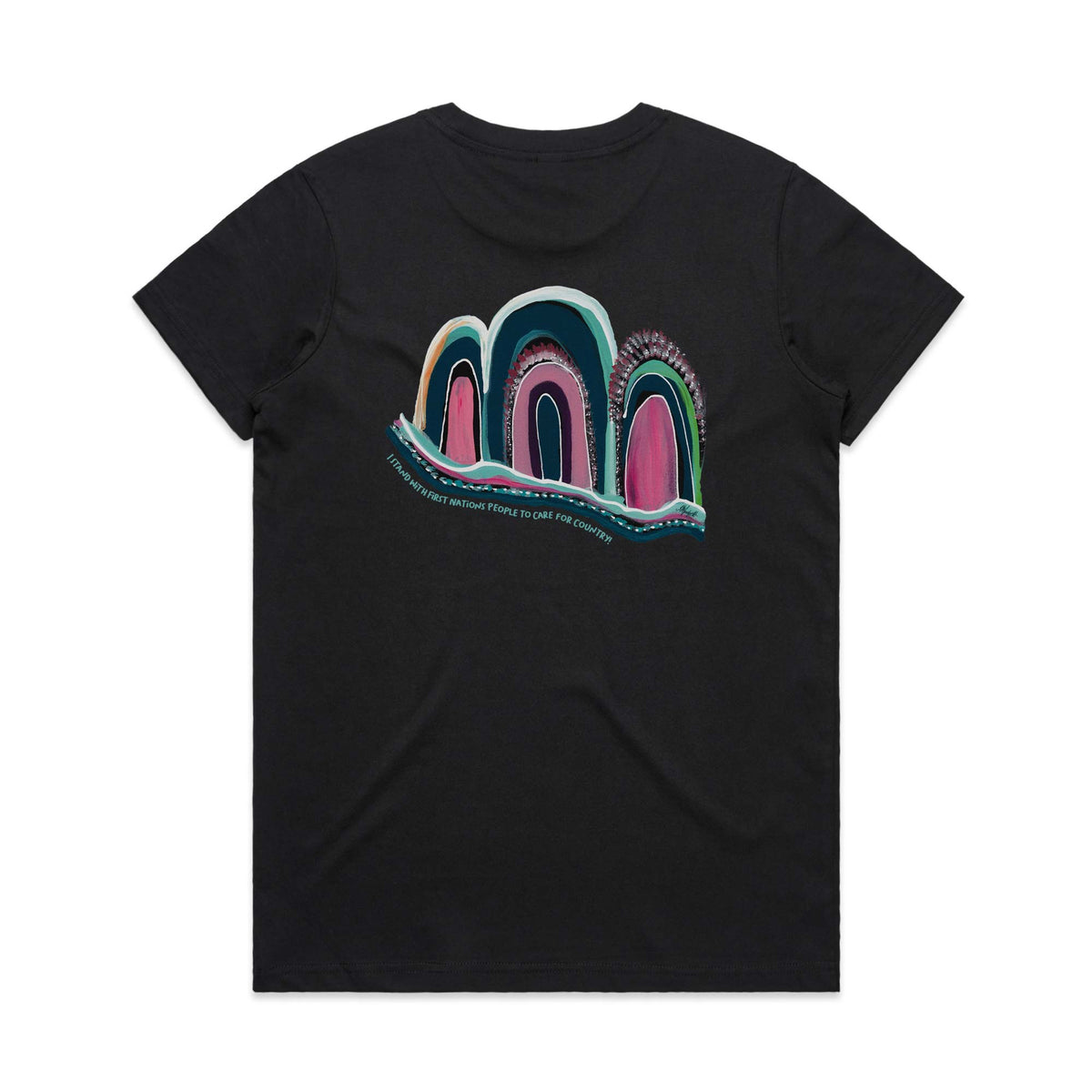 Bila Ngurambang Women's Cotton T-shirt - Black