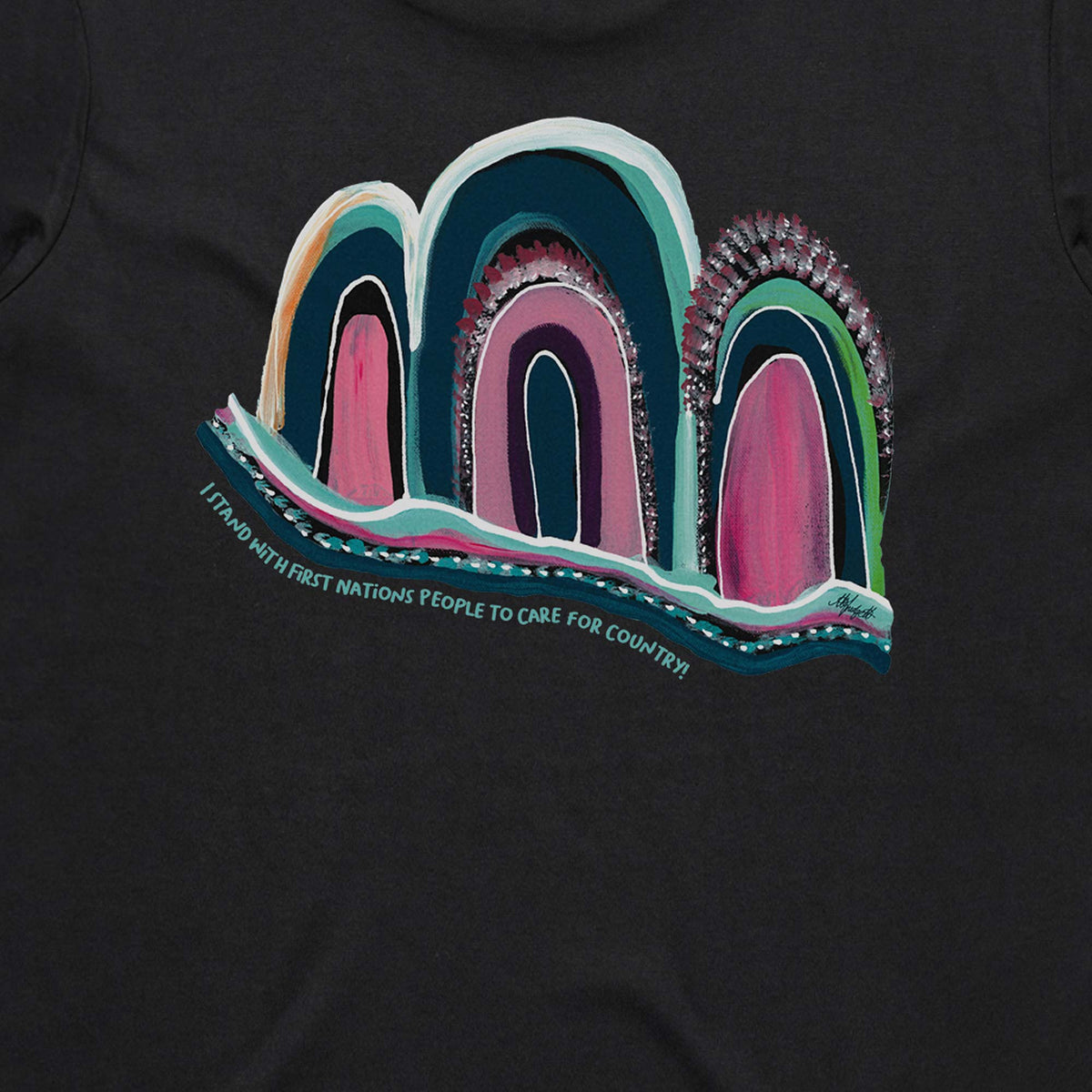 Bila Ngurambang Women's Cotton T-shirt - Black