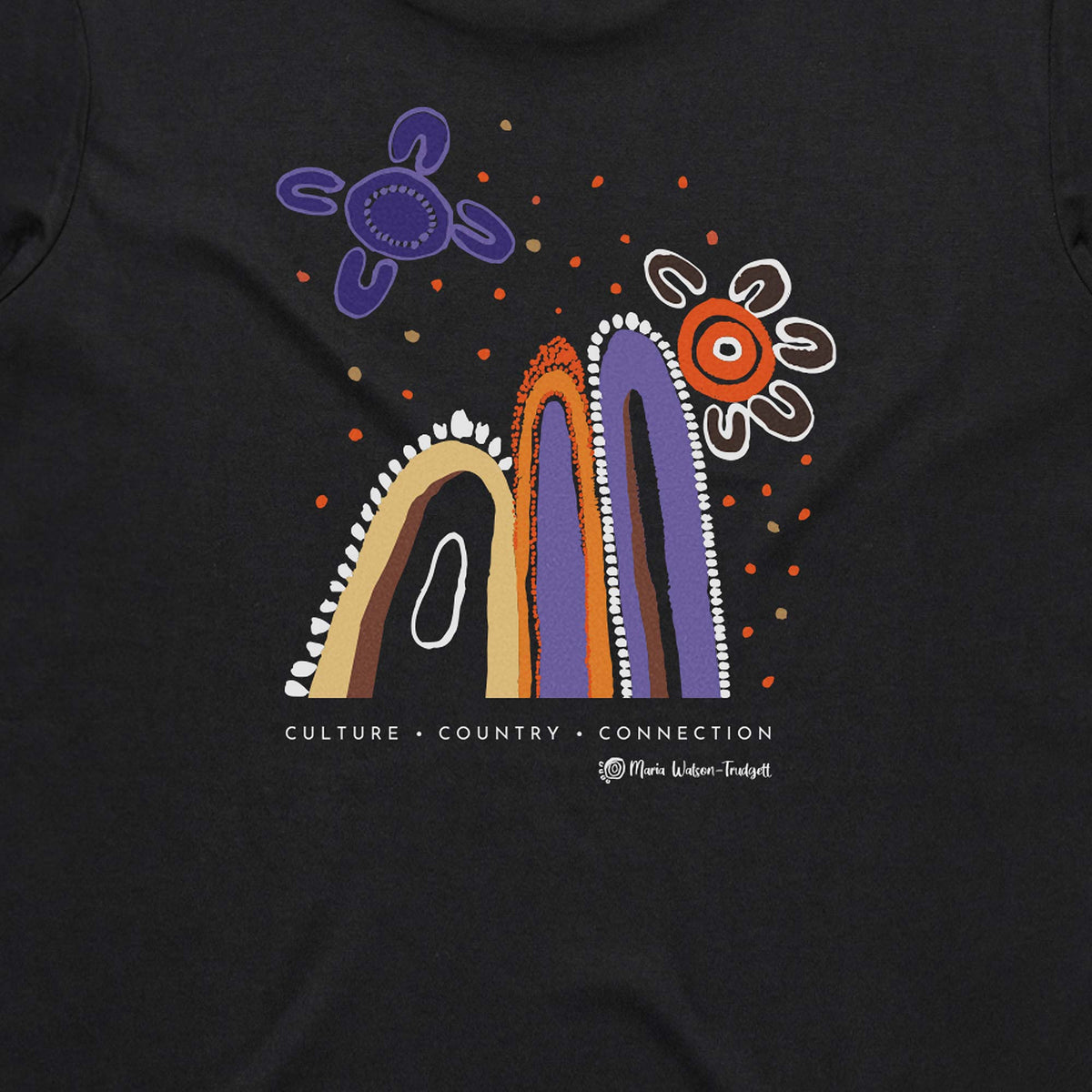 Connecting To Country Women's Cotton T-shirt - Black
