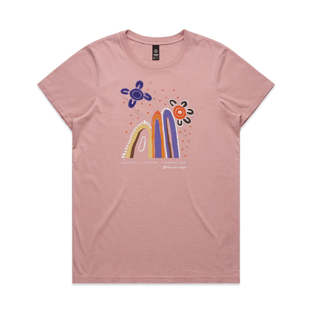 Connecting To Country Women's Cotton T-shirt - Dusty pink