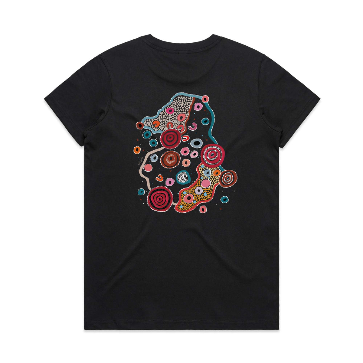 Fire Water Country Women's Cotton T-shirt - Black