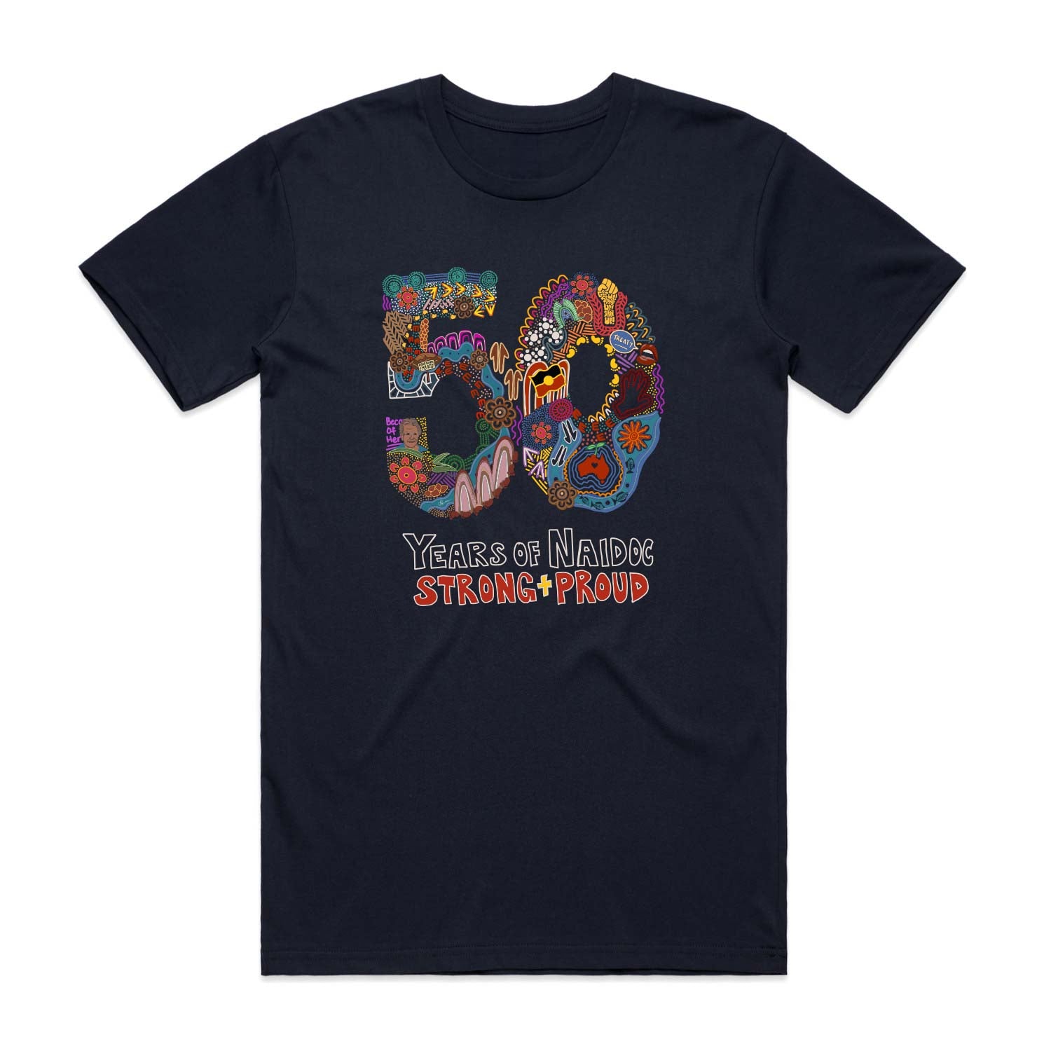 SALE - 50 Years Of Naidoc Classic Cotton T-shirt | navy, large