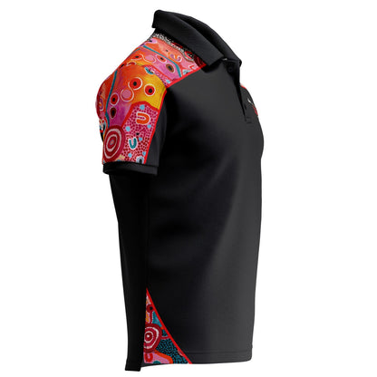 Fire, Water and Country (Fusion) Cotton Polo Shirt - NAIDOC 2026