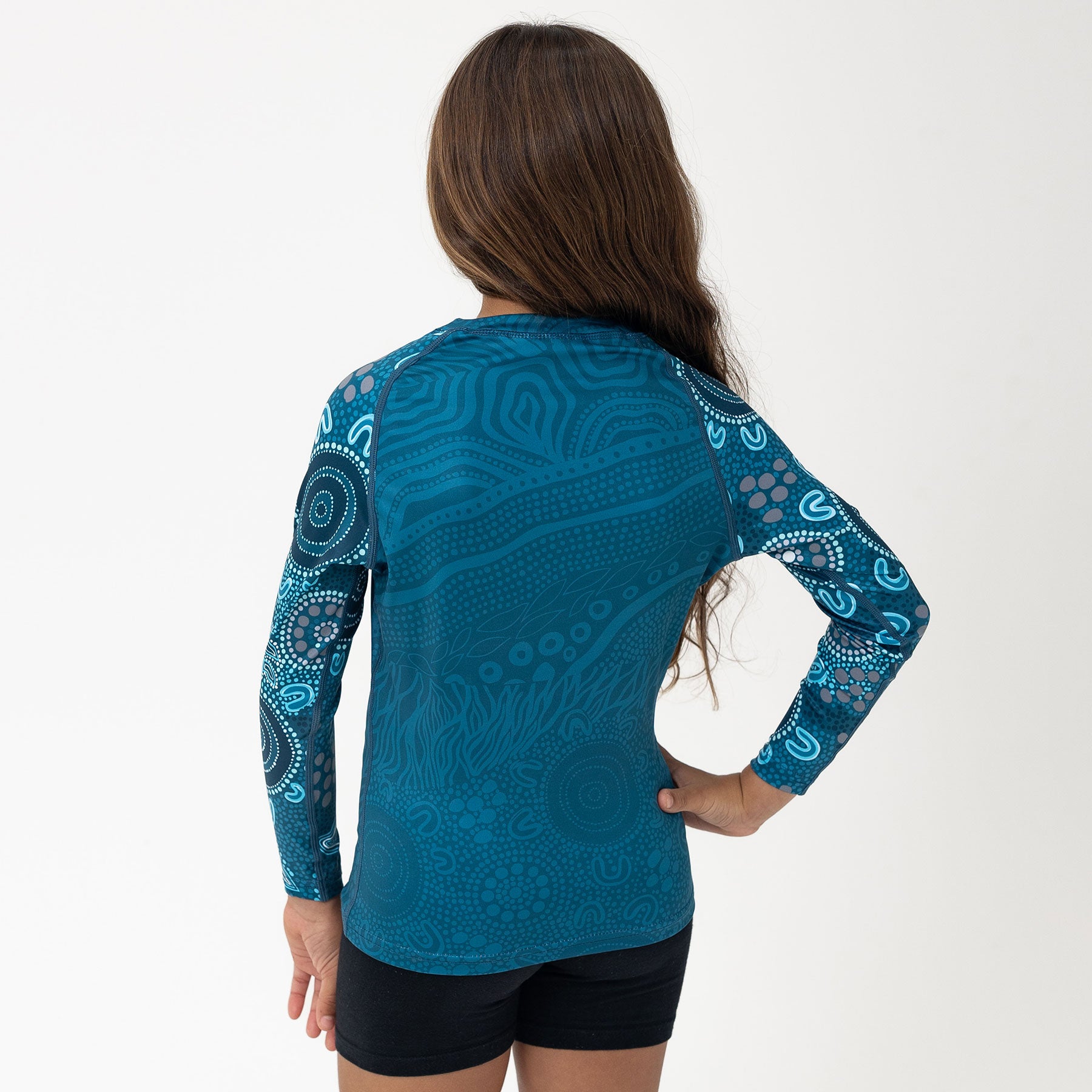 Kid's Long Sleeve Rash Vest, Eternal (Ocean)
