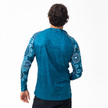 Standard Long Sleeve Rash Vest, Eternal (Ocean)