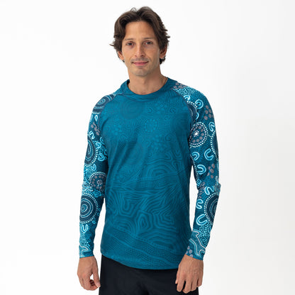 Standard Long Sleeve Rash Vest, Eternal (Ocean)