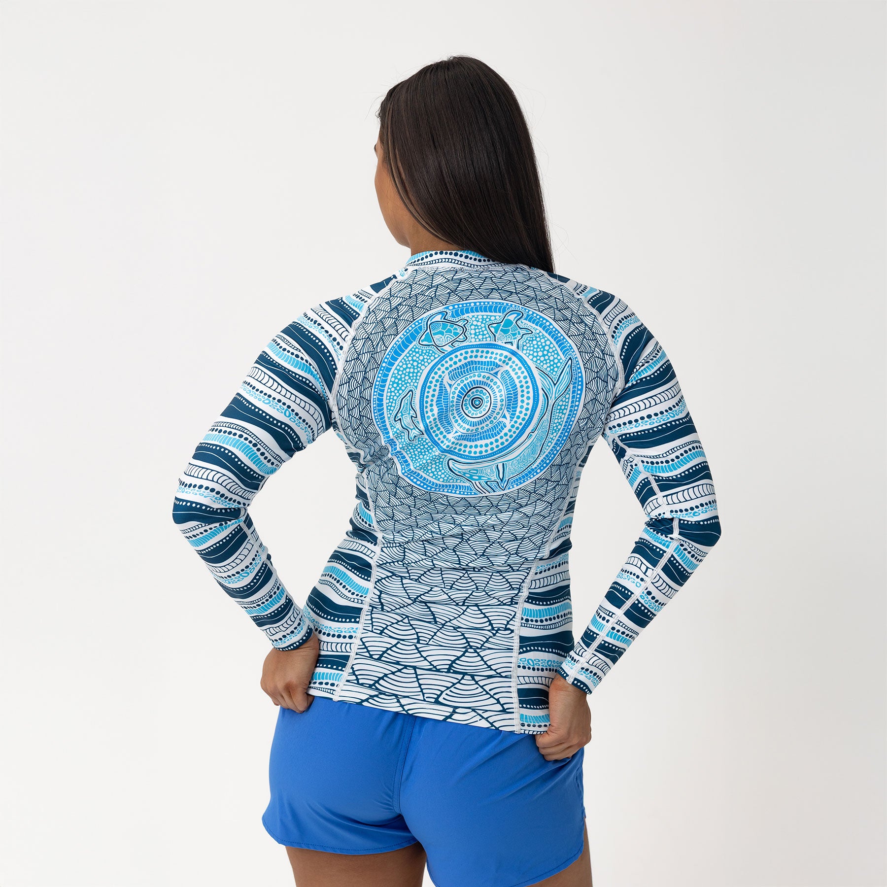 Women's Zipped Long Sleeve Rash Vest, Under The Garuwa