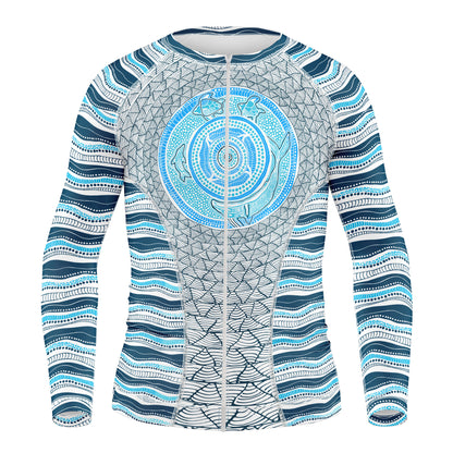 Women's Zipped Long Sleeve Rash Vest, Under The Garuwa