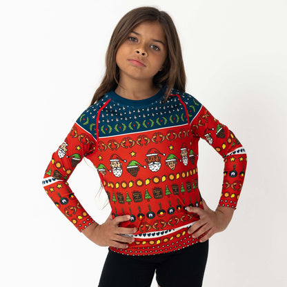 Kid's Long Sleeve Rash Vest, Murri Christmas!