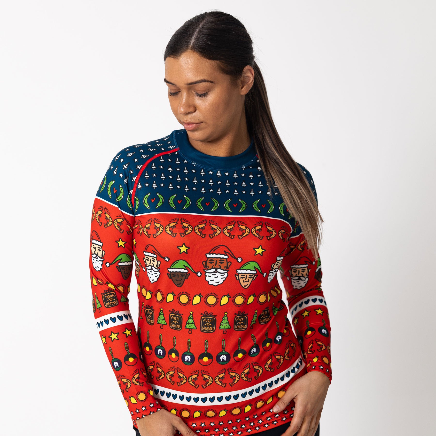 Standard Long Sleeve Rash Vest, Murri Christmas!