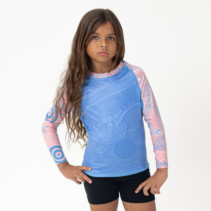 Kid's Long Sleeve Rash Vest, Eternal (Bubblegum)