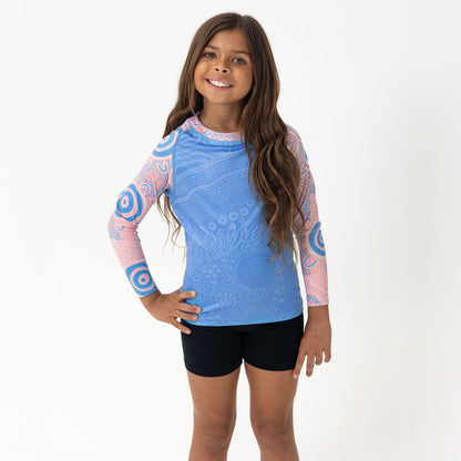 Kid's Long Sleeve Rash Vest, Eternal (Bubblegum)
