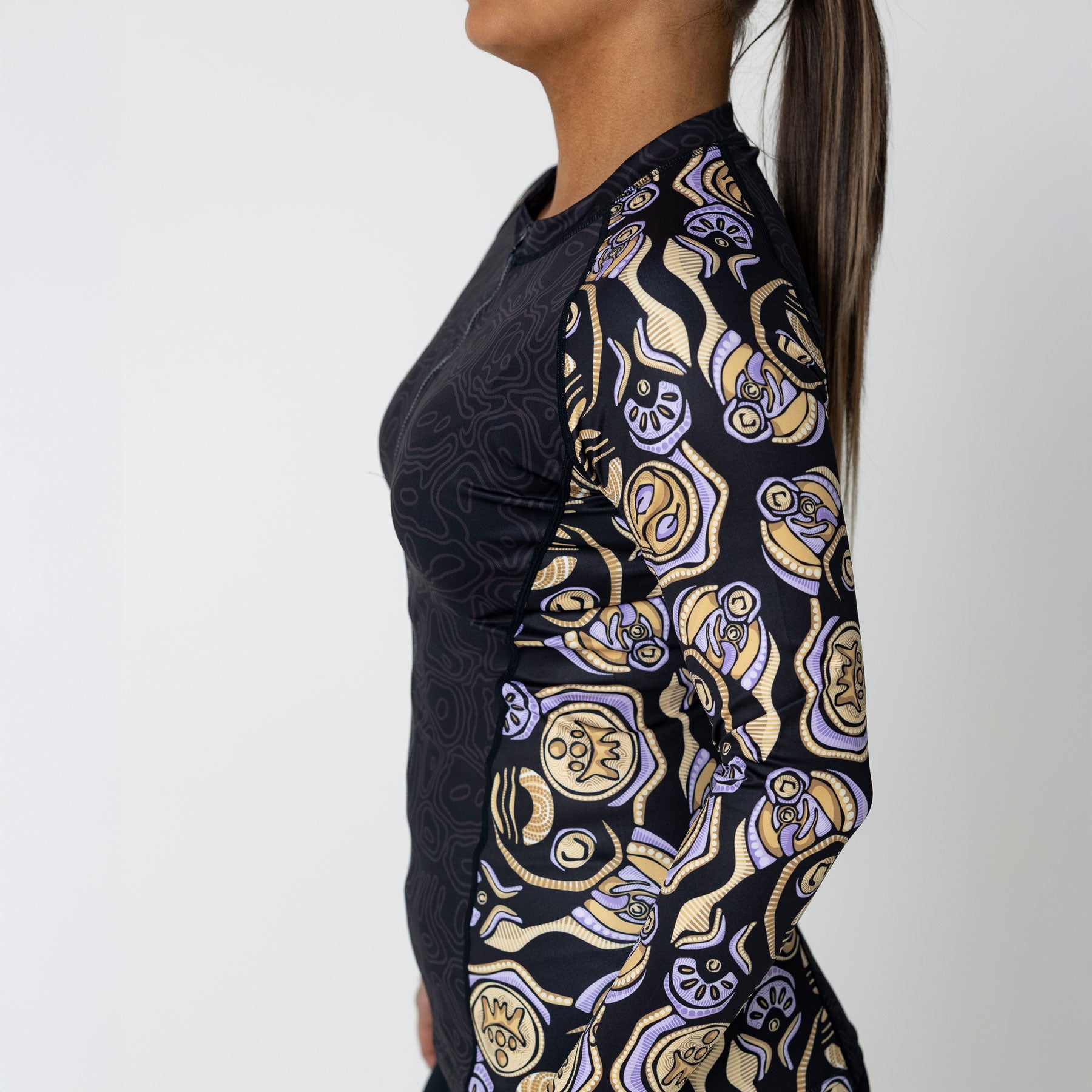 Women's Zipped Long Sleeve Rash Vest, We Walk With Care (Edition 2)