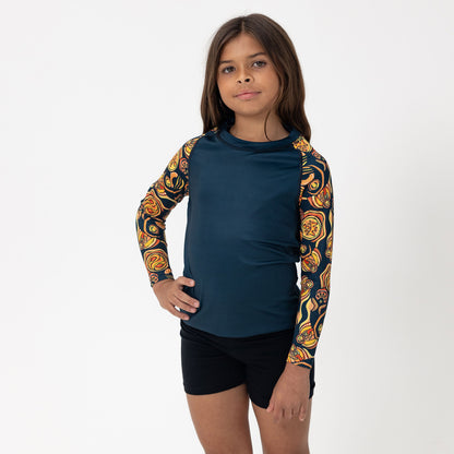 Kid's Long Sleeve Rash Vest, We Walk With Care (Edition 1)