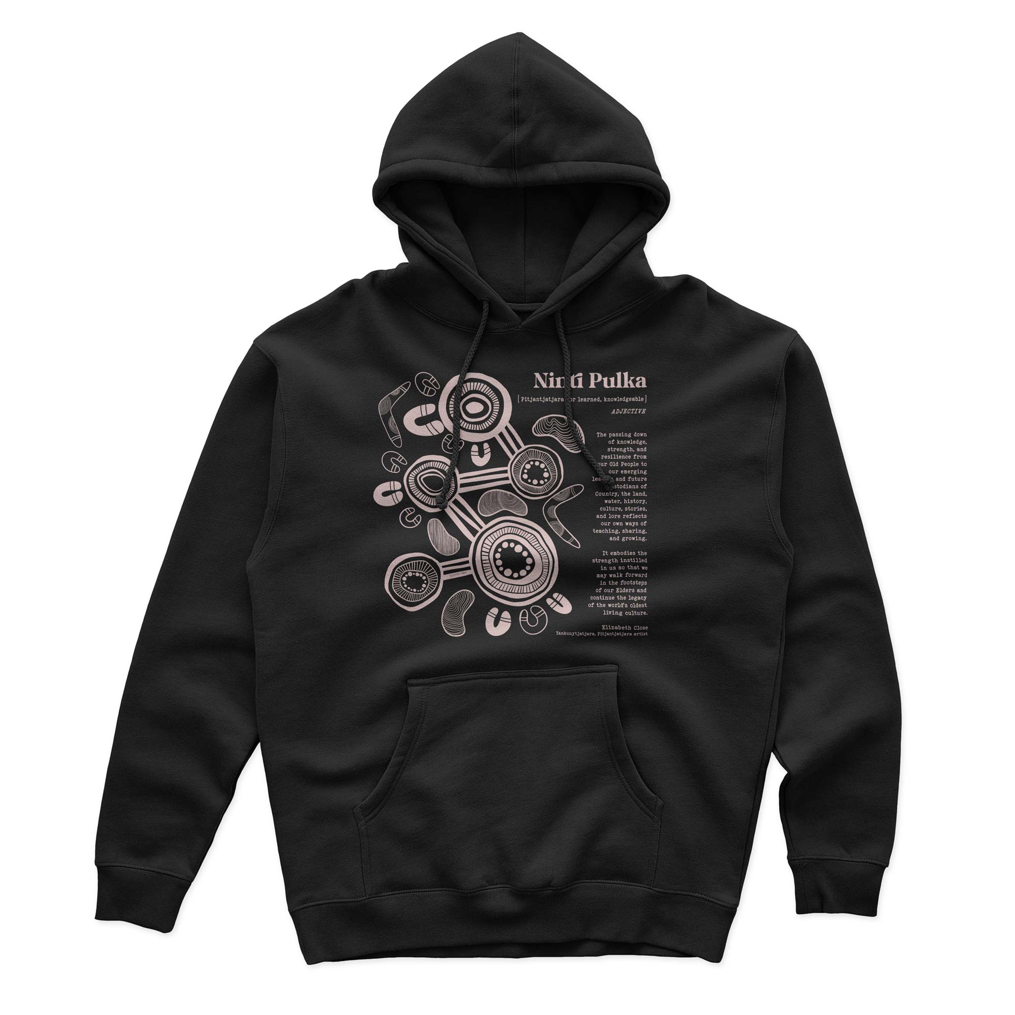 SALE - Premium Cotton Hoodie, Ninti Pulka - NAIDOC 2025 (black, S)