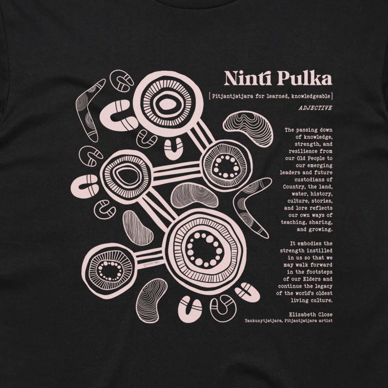 SALE - T-shirt, Ninti Pulka - NAIDOC 2025 (black, XS)