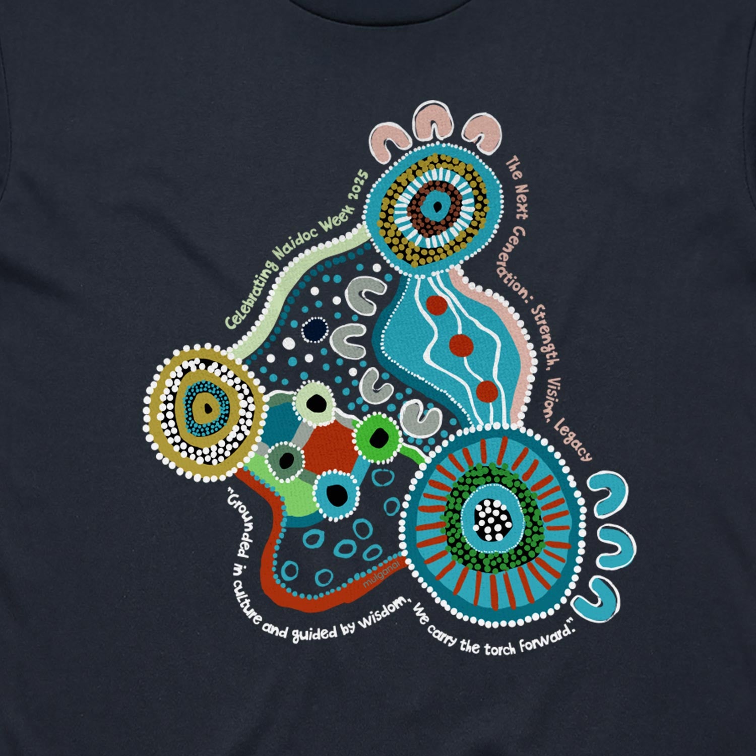 SALE - T-shirt, Our Voices, Their Legacy - NAIDOC 2025 (navy blue, XXL)