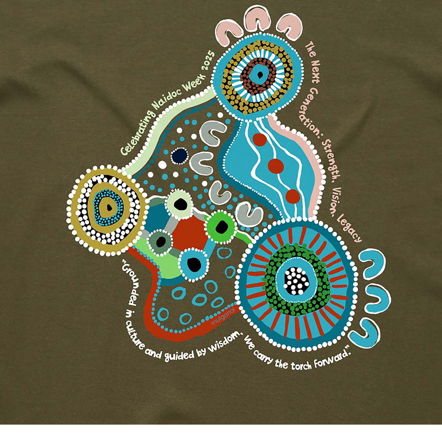 SALE - T-shirt, Our Voices, Their Legacy - NAIDOC 2025  (army green)
