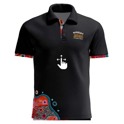 Fire, Water and Country (Fusion) Cotton Polo Shirt - NAIDOC 2026