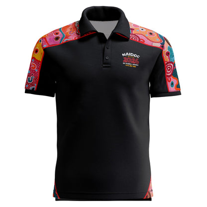 Fire, Water and Country (Fusion) Cotton Polo Shirt - NAIDOC 2026