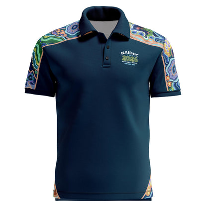 One Spirit, 50 Years (Fusion) Cotton Polo Shirt - NAIDOC 2026