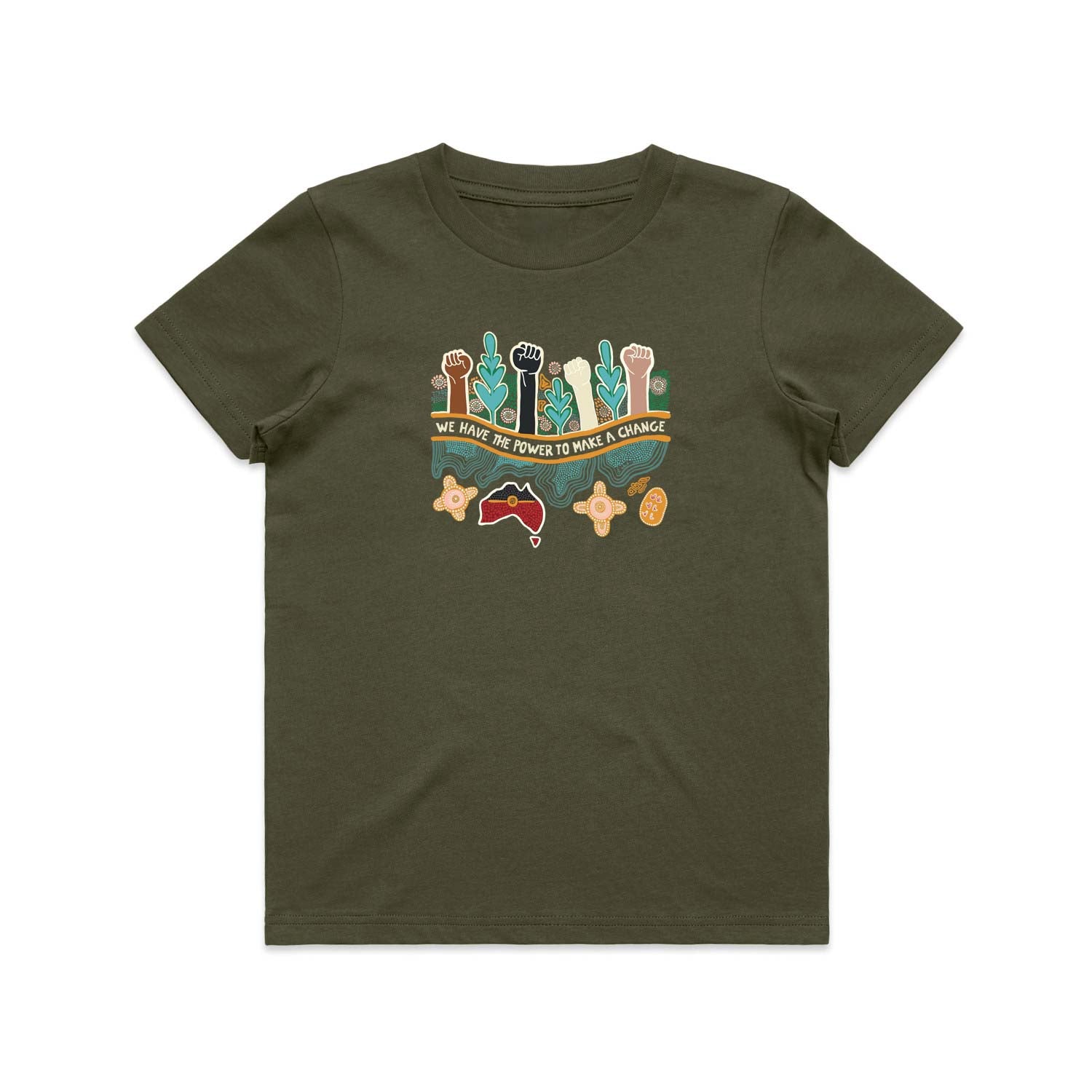 SALE - Power Of People Kids Cotton T-shirt | forest