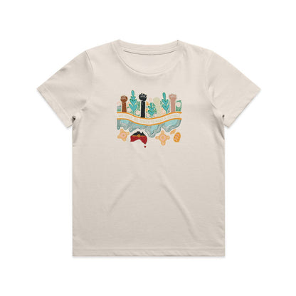 SALE - Power Of People Kids Cotton T-shirt | sand