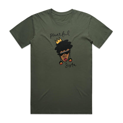 SALE - T-shirt Powerful Sista (cypress,  LARGE)