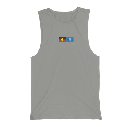 SALE - Women's Tank top, Aboriginal+TSI Flag (sage)