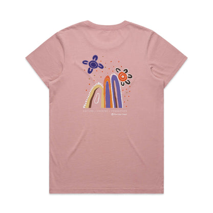 Connecting To Country Women's Cotton T-shirt - Dusty pink