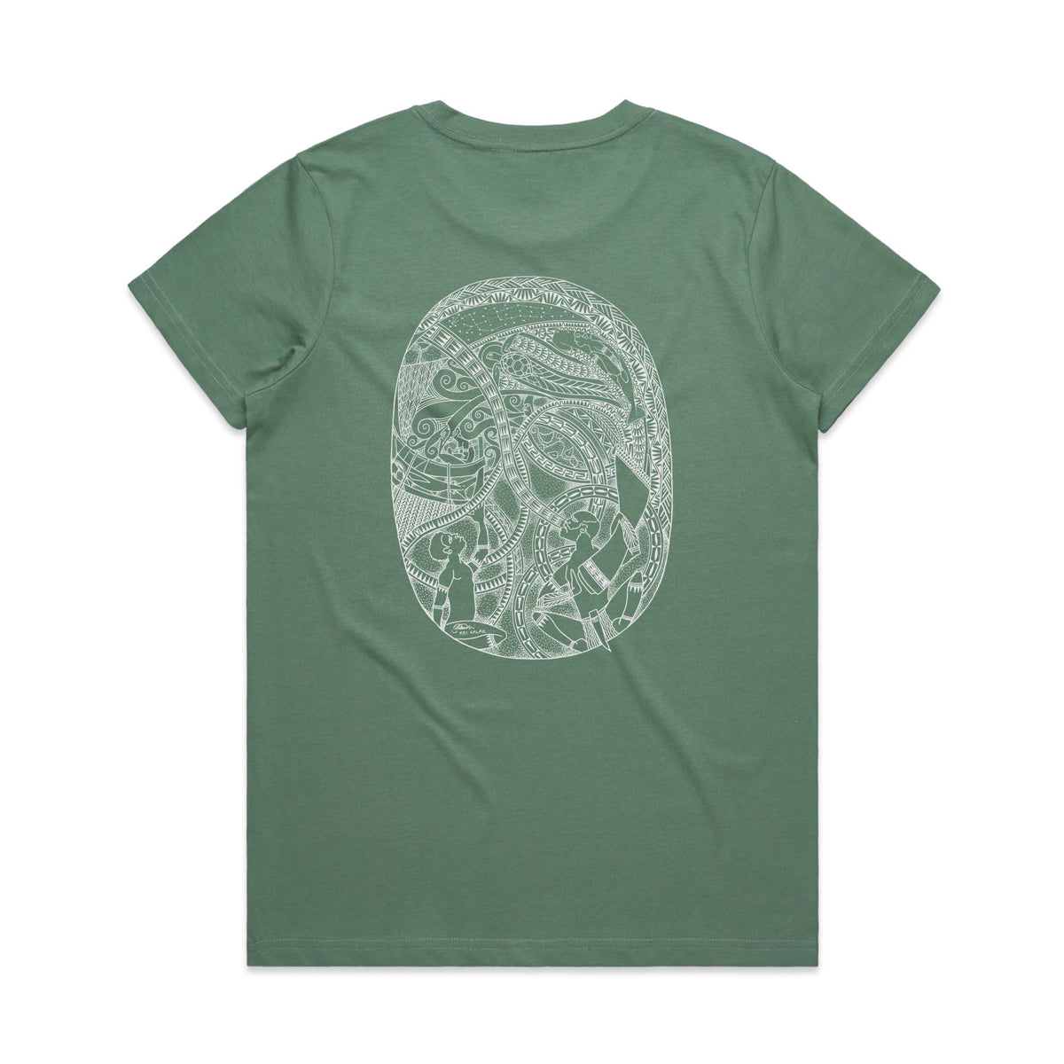 Kaikazi Ia Women's Cotton T-shirt - Sage