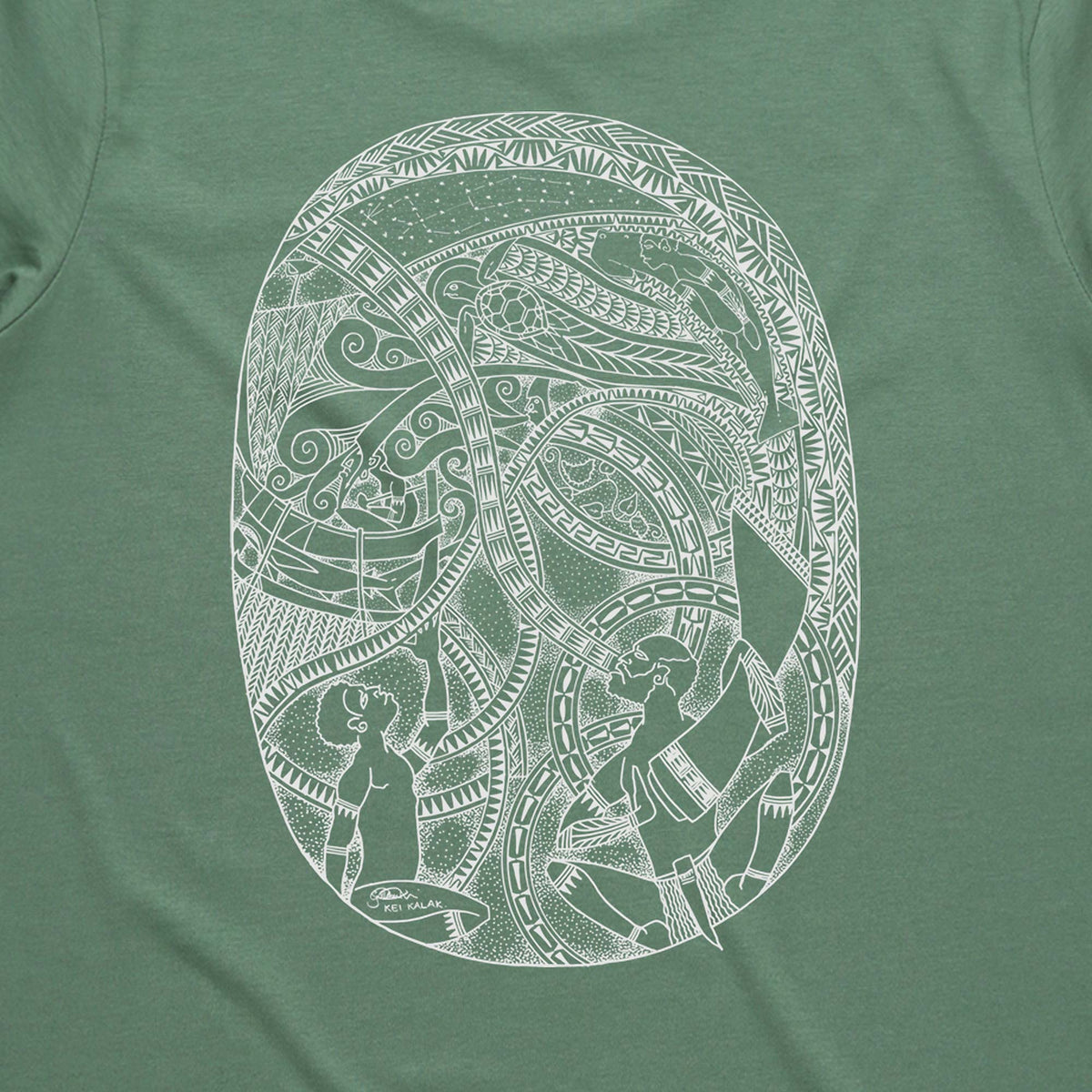 Kaikazi Ia Women's Cotton T-shirt - Sage