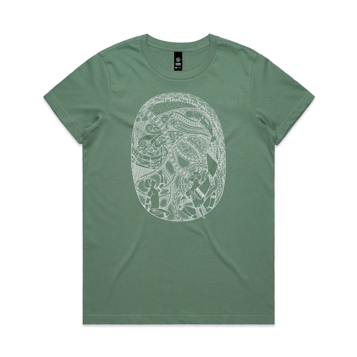Kaikazi Ia Women's Cotton T-shirt - Sage